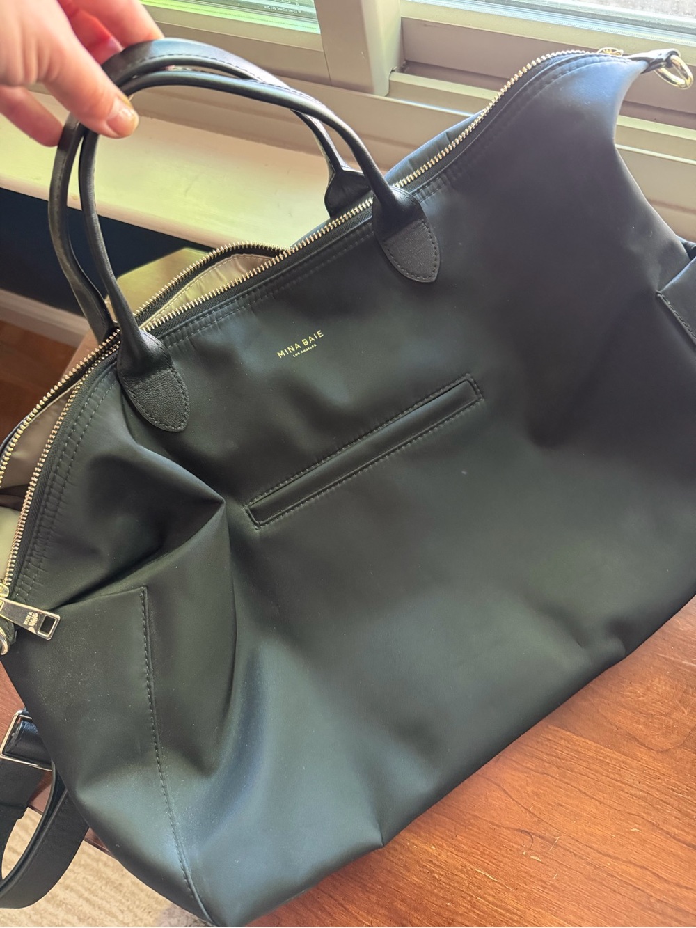 Mina Baie Emmy Black Nylon (full) with Gold hardware